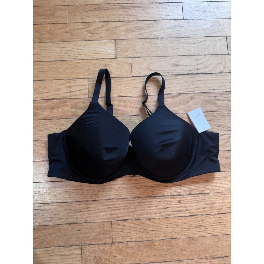 Auden 44C Black Smooth Lightly Lined Comfort Wire Full Coverage Bra NWT